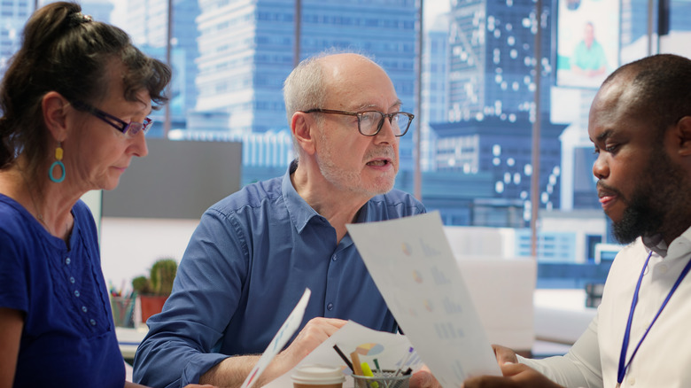 Senior couple meeting with a financial advisor