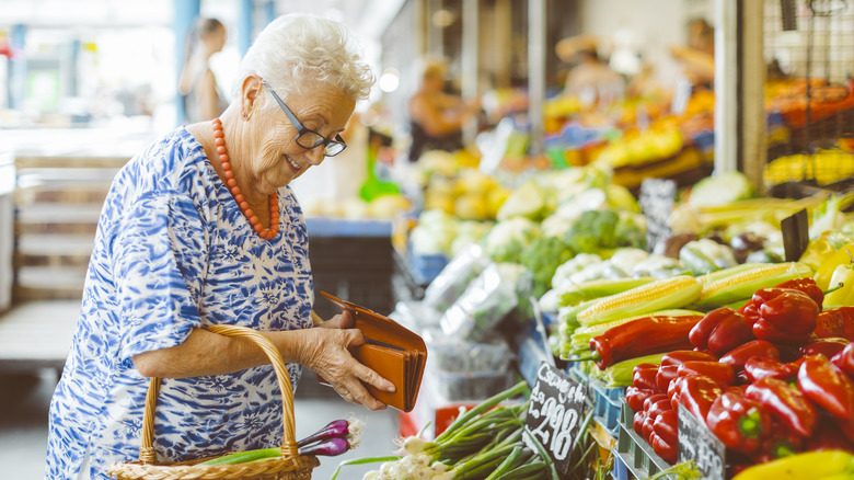 Woman shopping for produce