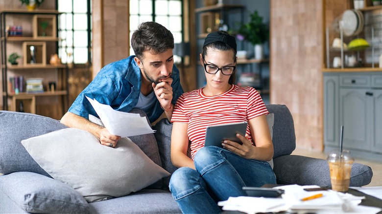 Couple considering their finances
