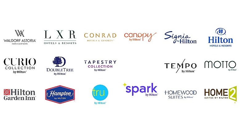 Hilton hotel various brands