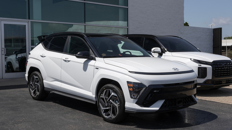 A white Hyundai Kona