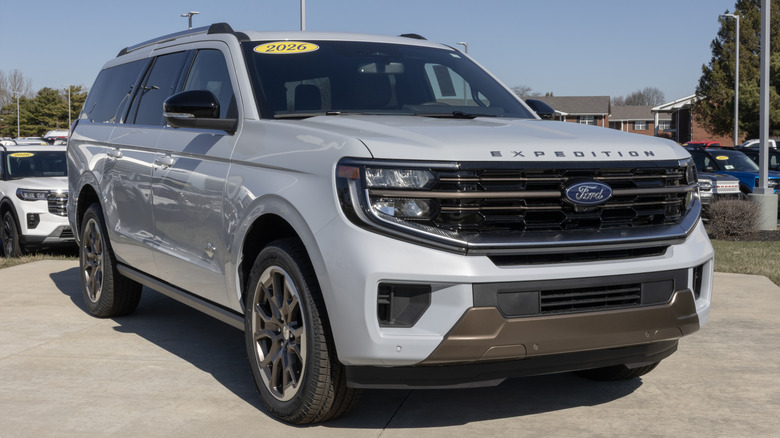 The Ford Expedition Max King Ranch 4X4 SUV on display.