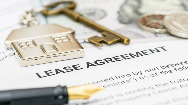 closeup of a lease agreement