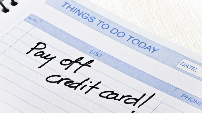 note to pay credit card