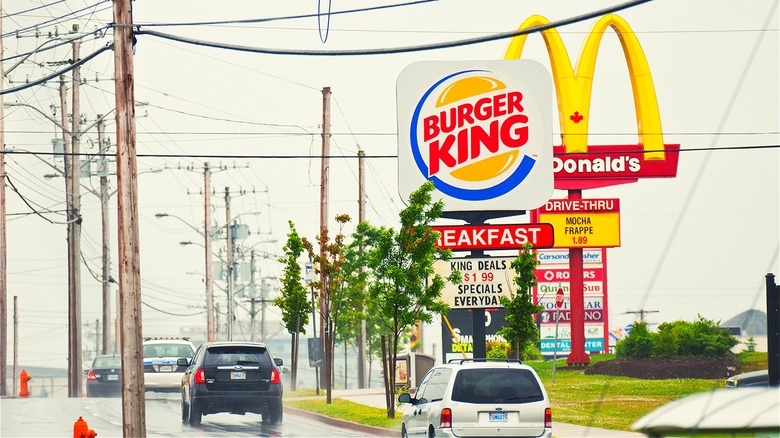 Burger King and McDonald's signs