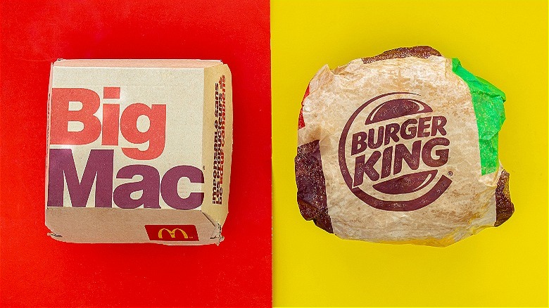 Big Mac and Whopper wrapped