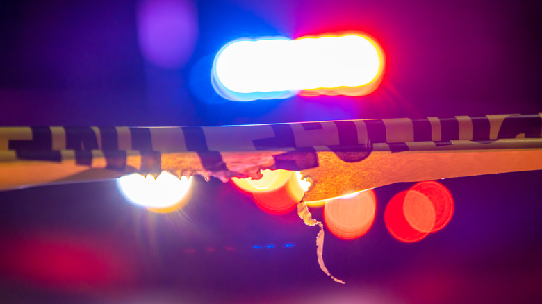 Police tape and lights