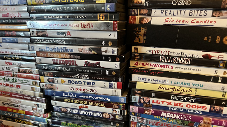 A collection of DVDs