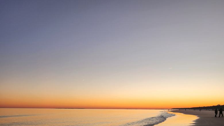 Hilton Head Island beach at sunset.