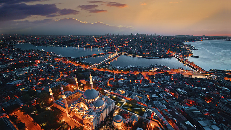 Istanbul skyline at night