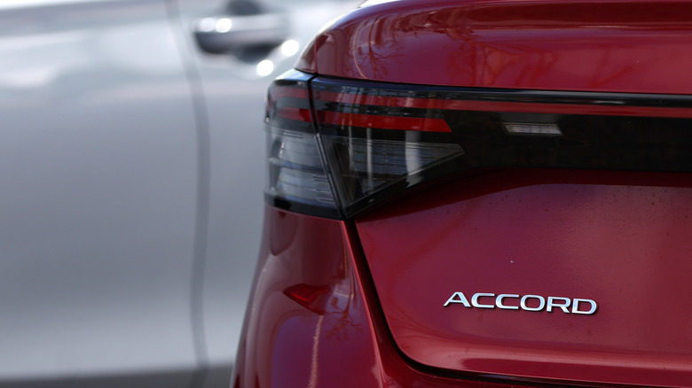 Back of a Honda Accord featuring logo