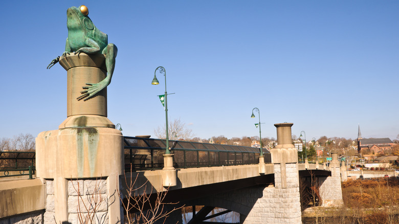 Willimantic's Frog Bridge is officially known as the Thread City Crossing.