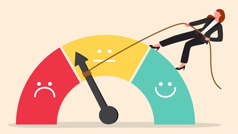 Cartoon person raising credit score