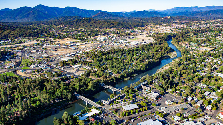 Aerial view of Grants Pass, Oregon