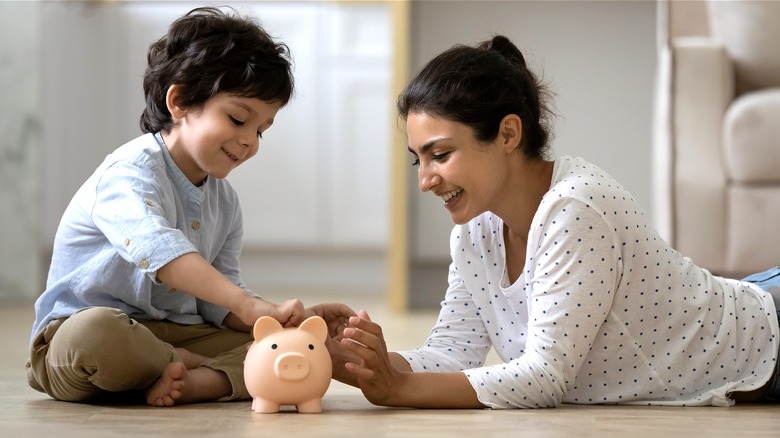 A happy toddler and mom