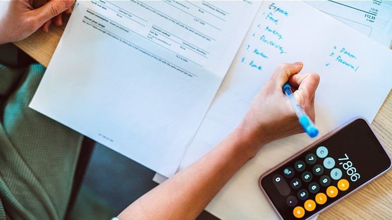 Person managing household finances