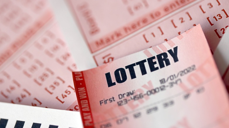 Close up of a lottery ticket