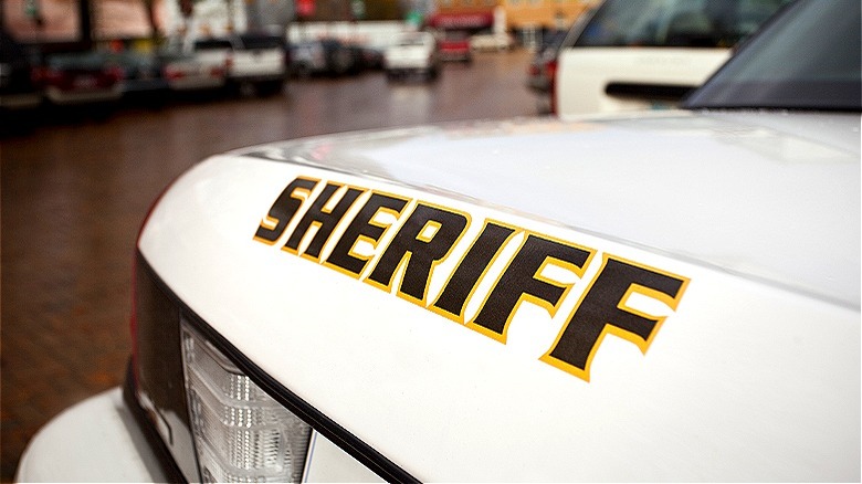 Parked sheriff's vehicle