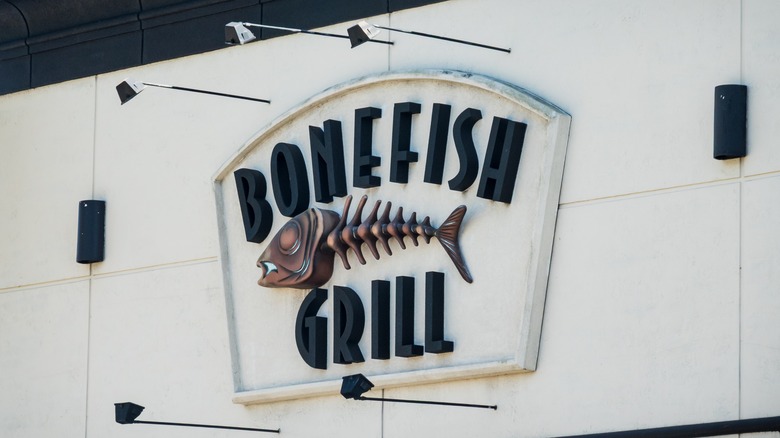 Bonefish Grill's logo including fish skeleton