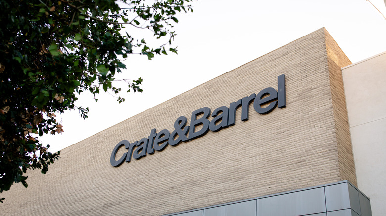 exterior of building with Crate & Barrel sign