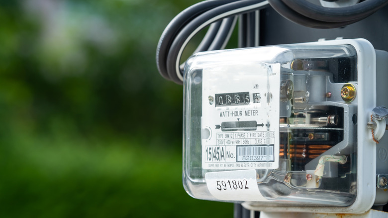 Close up of an electric meter
