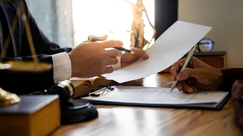 Attorney with a client