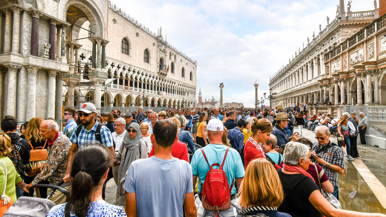 San Marco in Venice Italy crowded with tourists