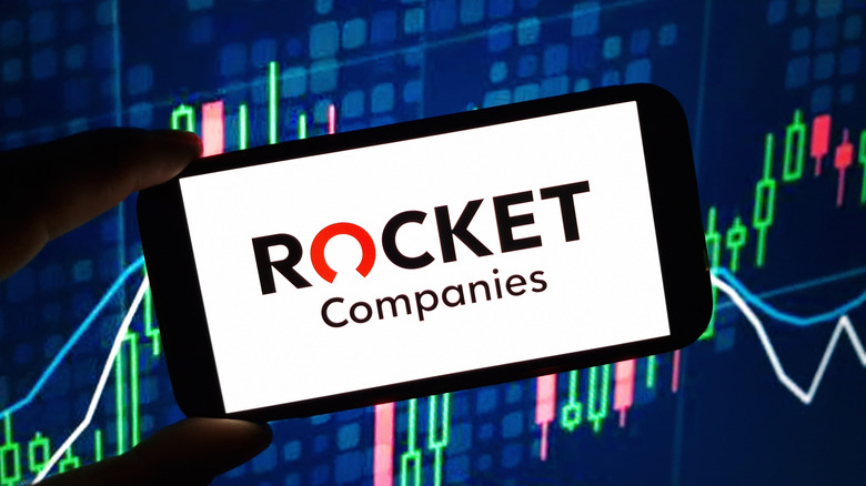 Rocket Companies logo on phone screen