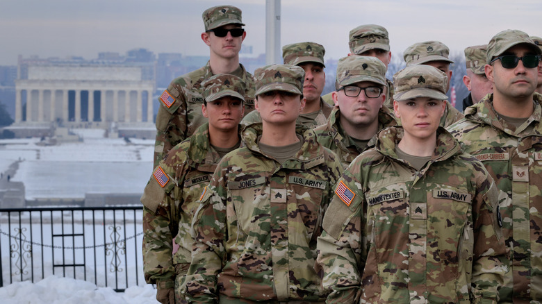 National Guard members in formation