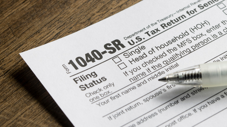 image of a 1040-SR form