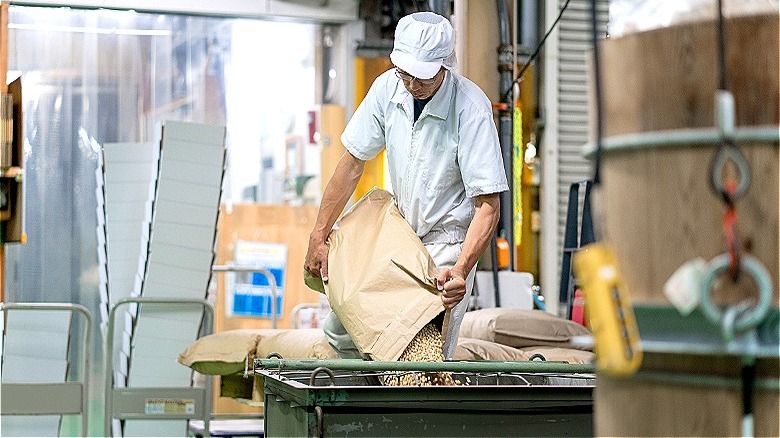 Person working in production factory