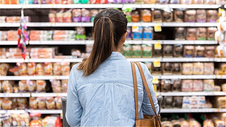 Person shopping at grocery store