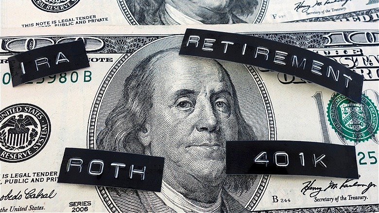 $100 surrounded by retirement words