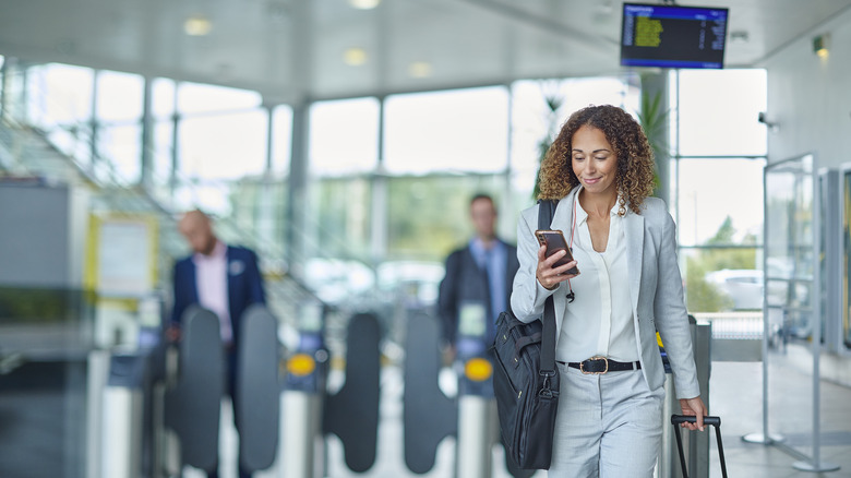 a business traveler at airport