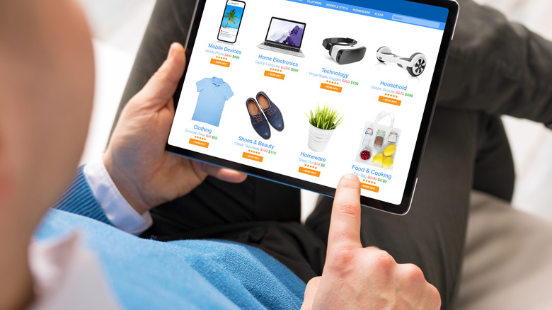 man shopping on Amazon