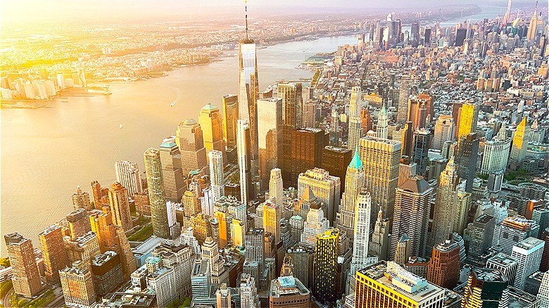 Aerial view of lower Manhattan