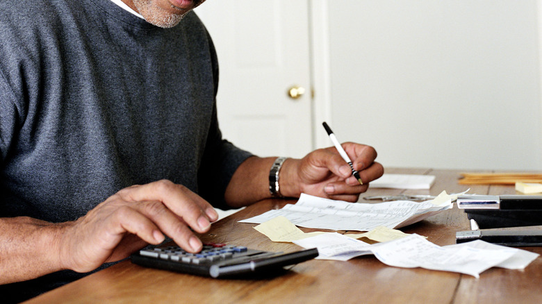 Man making budget
