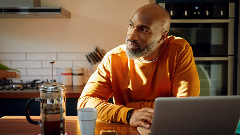a man working at home