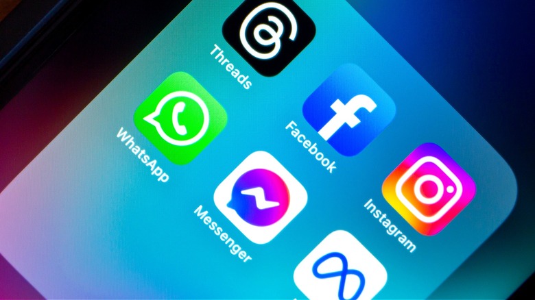 Meta apps on smartphone screen