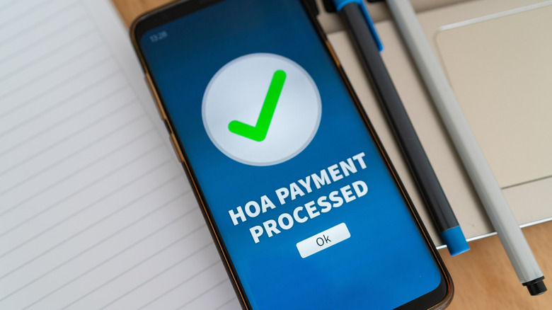Notification of successful HOA payment.