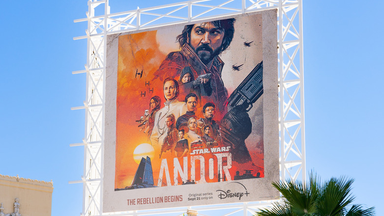 A billboard for the Star Wars series Andor