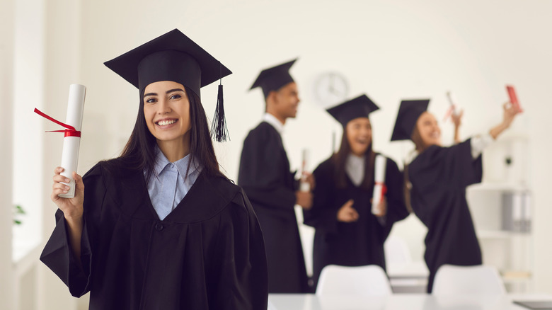 woman earning advanced degree