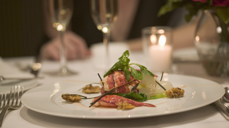 a fancy dinner
