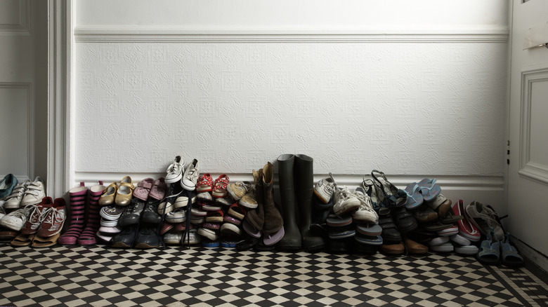 a pile of shoes