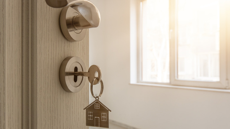 opening door with house key