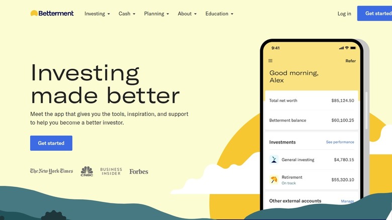 betterment homepage