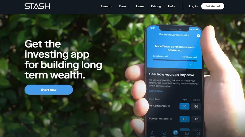 Stash homepage