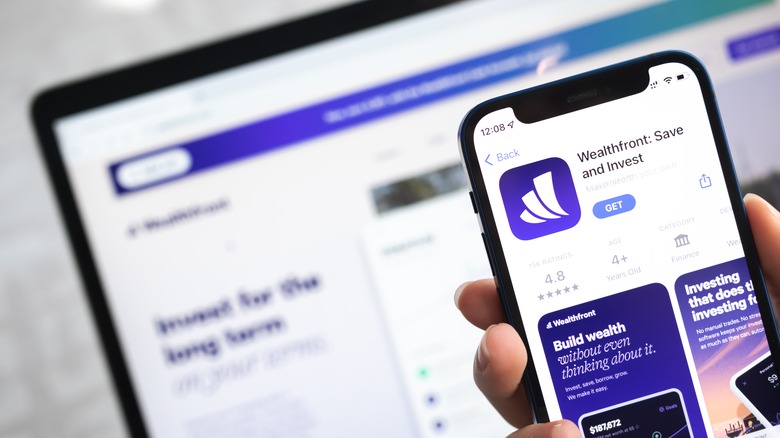 Wealthfront app on smartphone