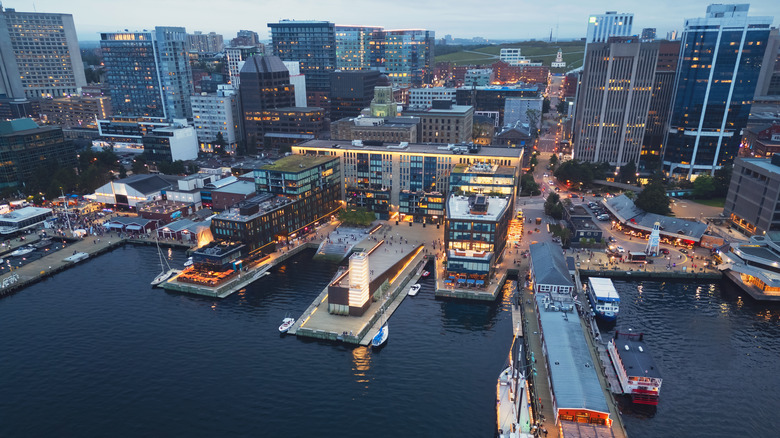 Halifax port during early evening hours