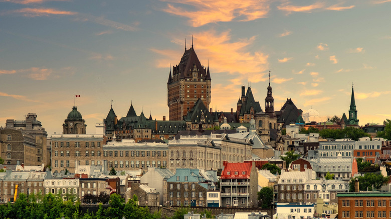 Quebec City skyline at dusk